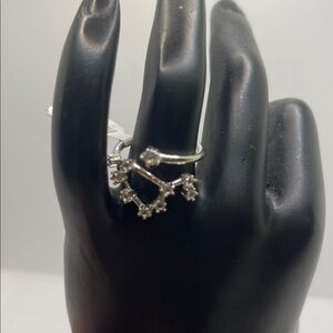 Sterling Silver Zircon Gems Ring LEO